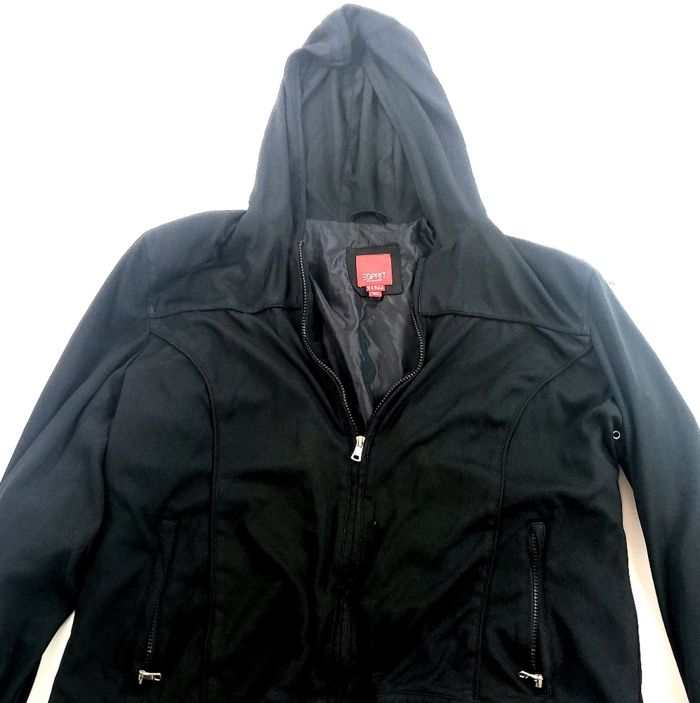 ESPRIT Mens Jacket Black Zip Up XL